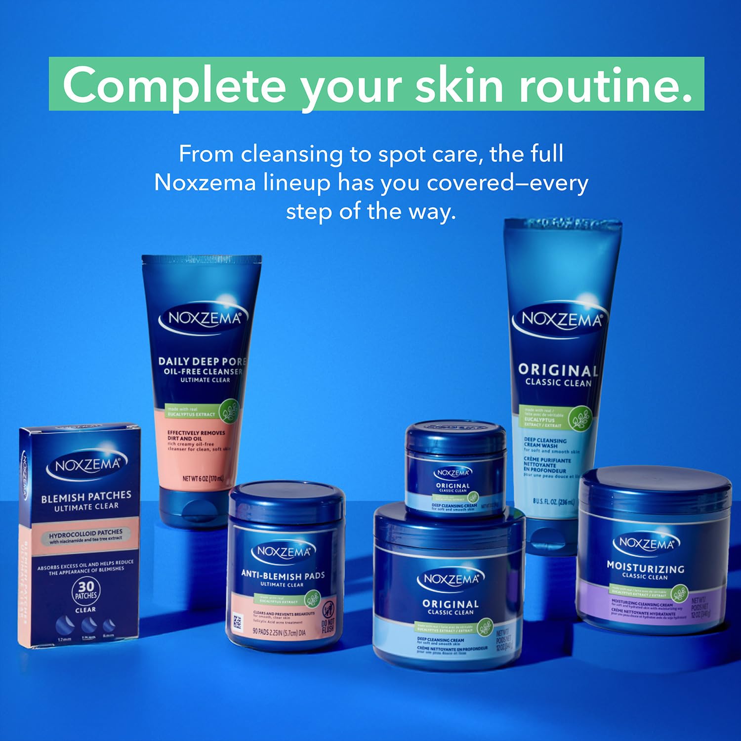 Noxzema Face Wash Travel-Size & Full-Size Jars – Original Deep Cleansing Cream, Face Cleanser