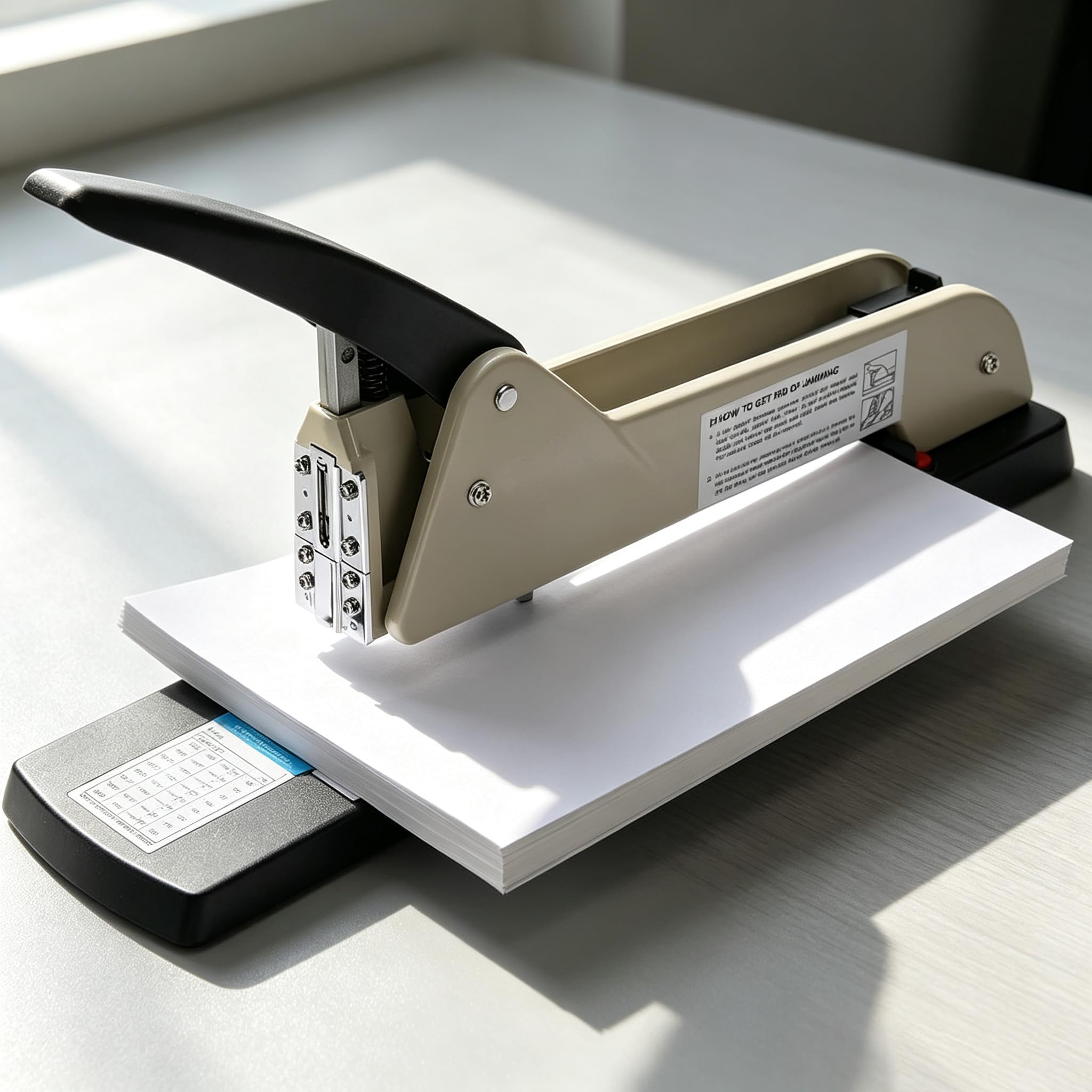 WHOOLEFUN Heavy Duty Long Reach Stapler, 9.84” Deep Throat Stapler For Booklets, Pamphlets, Albums, Staples 210 Sheets At Once, Adjustable Stapling Depth, For Office, School, And Workshop Binding