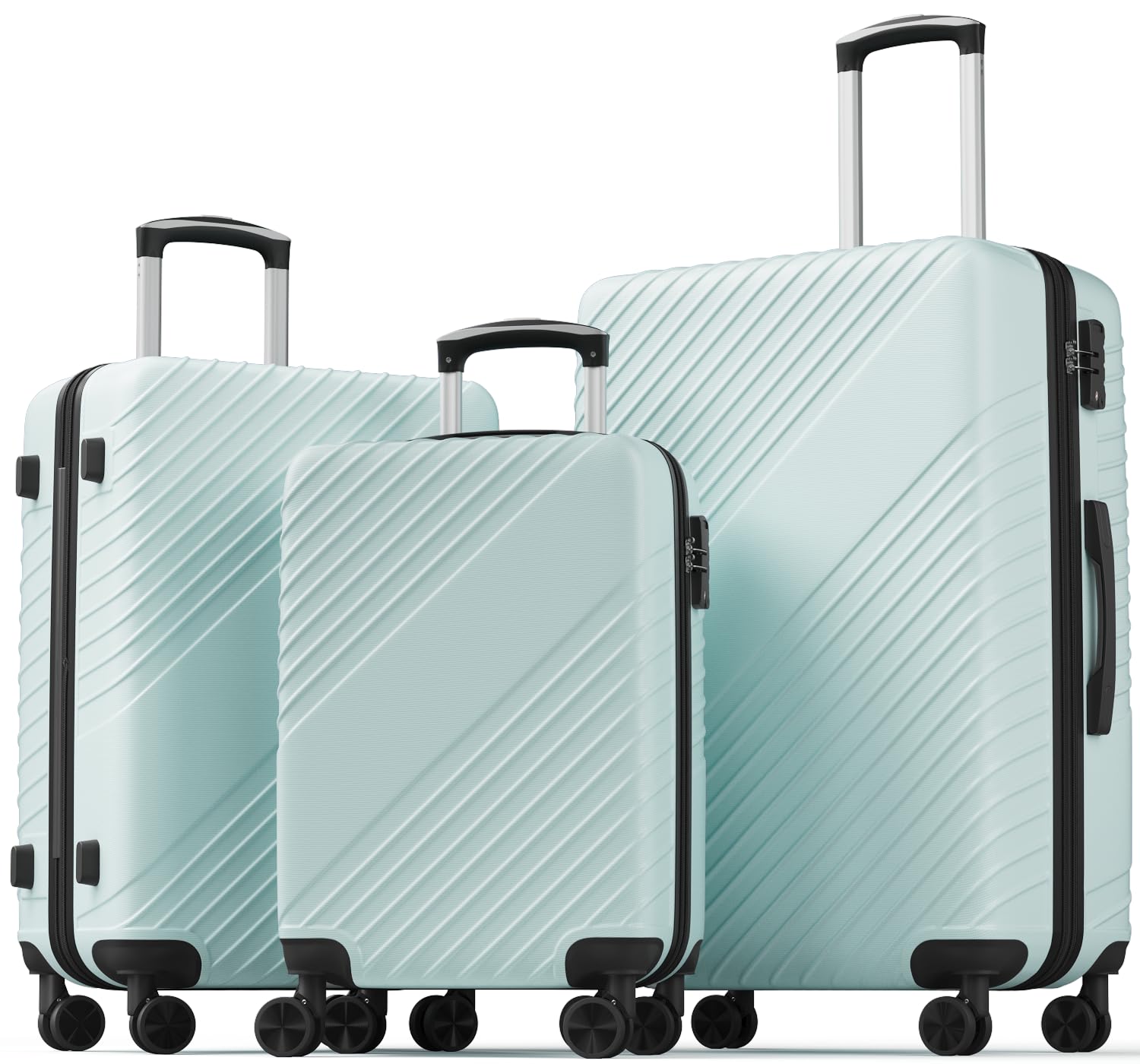 Luggage Sets 3 Piece, ABS Hardside Suitcase Set (20/24/28) with Spinner Wheels, TSA Security Lock, Airline-Approved Carry-On & Lightweight Large