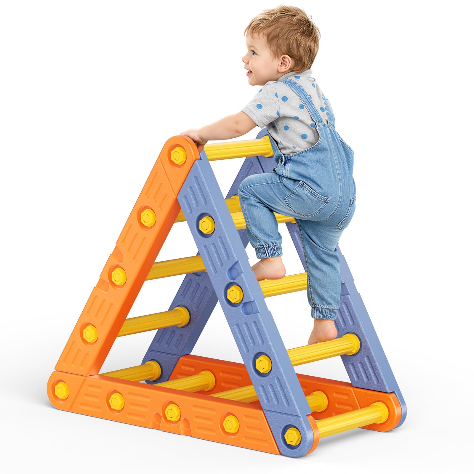 Triangle d'escalade pour Enfants 1 an+, Tour d'escalade Sécurisée, Poignées Antidérapantes, Développe Motricité et Équilibre, 50kg de Charge, Compact