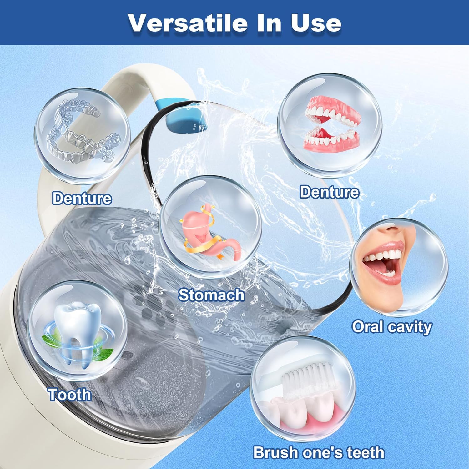 Vaso de agua portátil recargable con ozono - Generador de O3 para enjuague bucal, deportes al aire libre y viajes, vaso de vidrio rico en hidrógeno para proteger los dientes