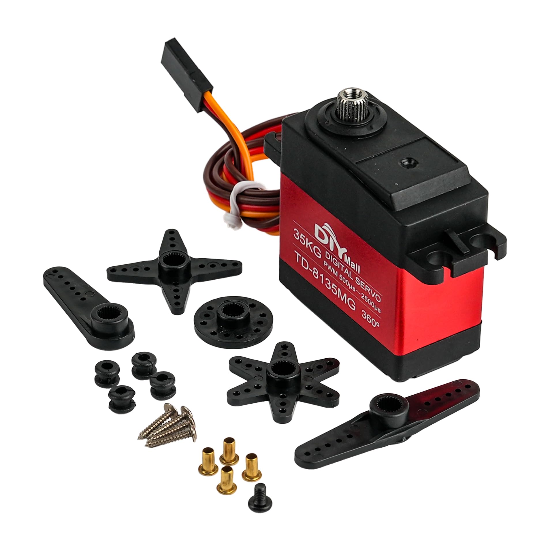 TD-8135MG digitales Servo 35kg Metall 360 Grad | Hochpräzises digitales Servo mit 35 kg Stellkraft, Metallgetriebe und 360 Grad Dauerdrehung, ideal für RC-Modelle