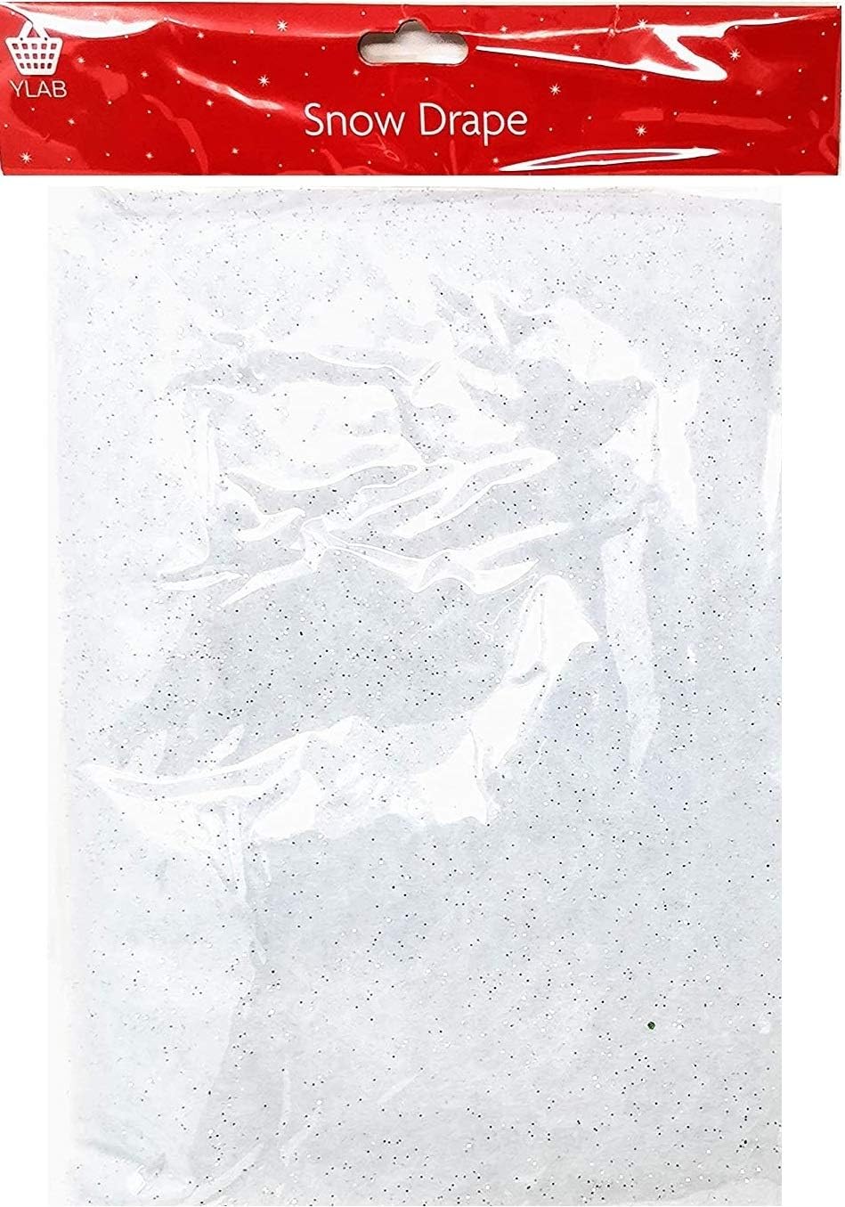 YLAB - Snow Blanket, Snow Drape with Silver Glitter, 91 x 114 cm