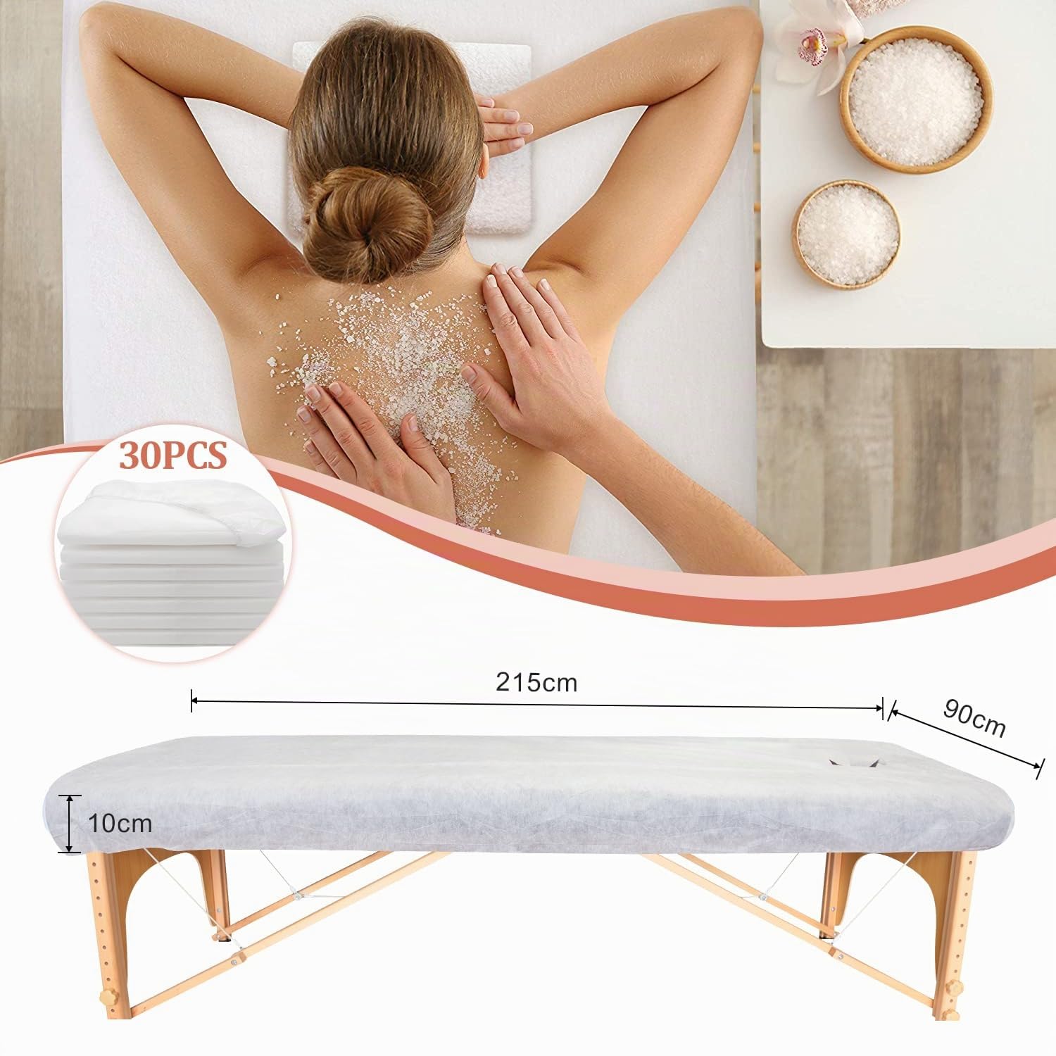 Draps Housses Jetables pour Table de Massage Imperméables 90 x 215cm