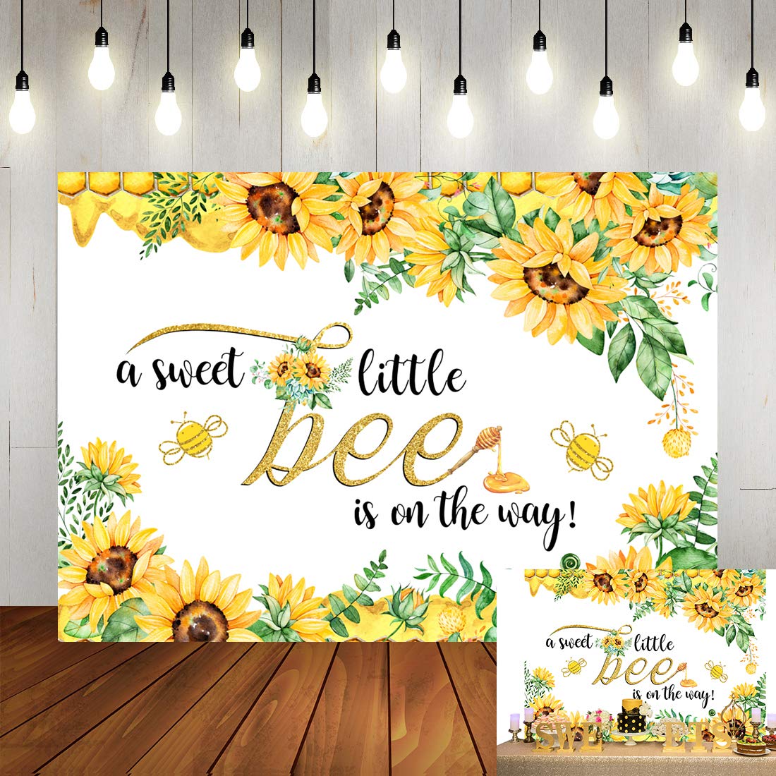 Buy Bee Theme Baby Shower Backdrop Honeybee and Sunflower Baby Shower