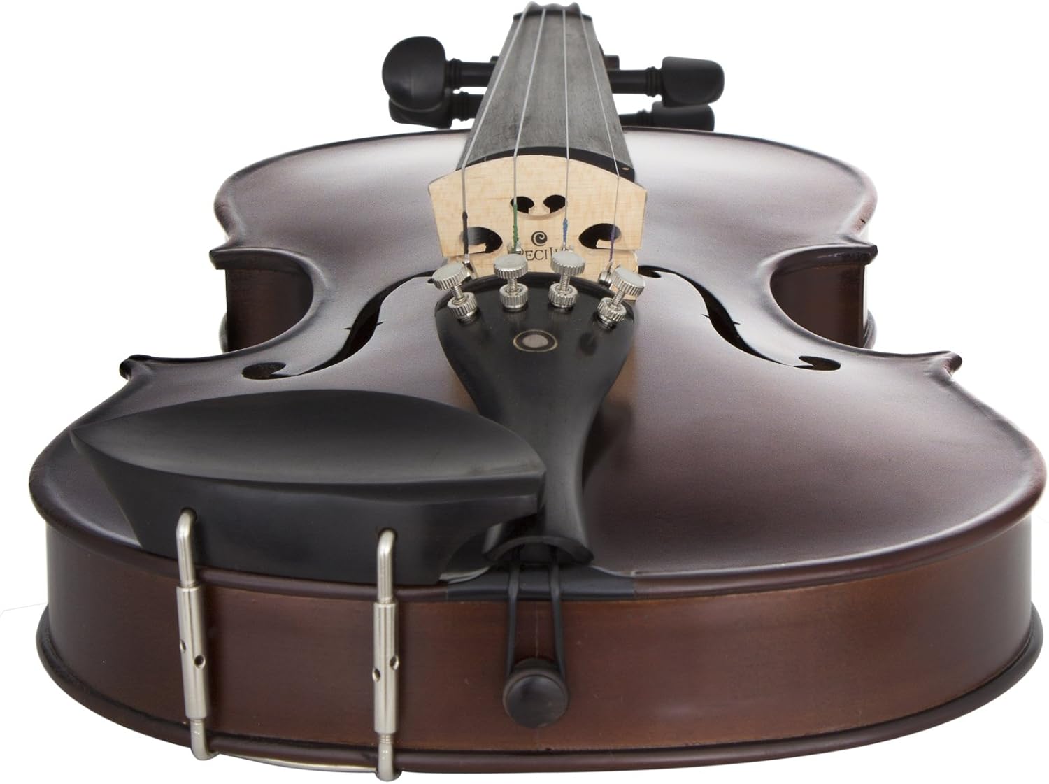 Cecilio 4/4 Full Size Violin - Hand-Carved Solid Spruce & Maple, Ebony Fingerboard, Deluxe Oblong Hard Case & Bow Included, Fiddle Set for Beginners Professionals