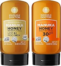 MANUKA DOCTOR -UMF8/ MGO 182+ Monofloral SQUEEZY and MGO 30+ Multifloral SQUEEZY Manuka Honey Value Bundle, 100% Pure New Zealand Honey. Certified. Guaranteed. RAW. Non-GMO