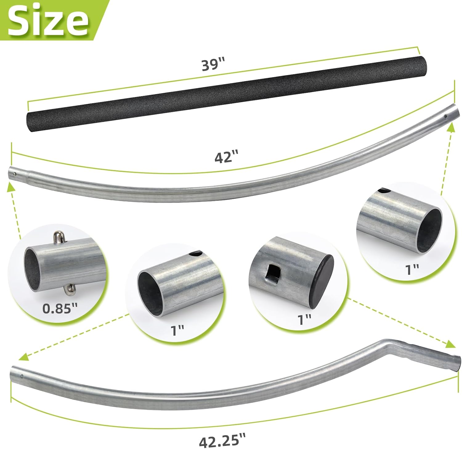 Trampoline Poles Replacement for Skywalker Or Jumpzylla,Galvanized Trampoline Enclosure Pole for Skywalker or Jumpzylla,Replace Parts#4201 4202 4135 OR for Jumpzylla 8ft 10ft&12ft 14ft