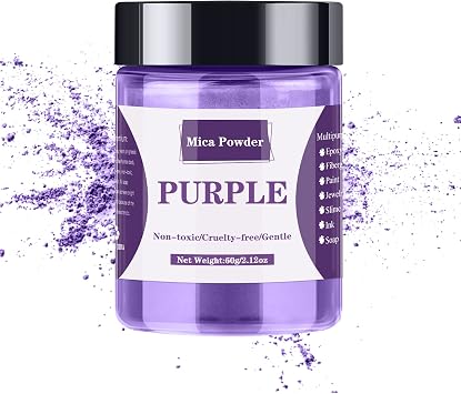 Mica Powder - 60g Mica Powder for Epoxy Resin - Pearl Pigment Powder Dye for Resin/Soap Making/Nails/Bath Bombs etc. Purple