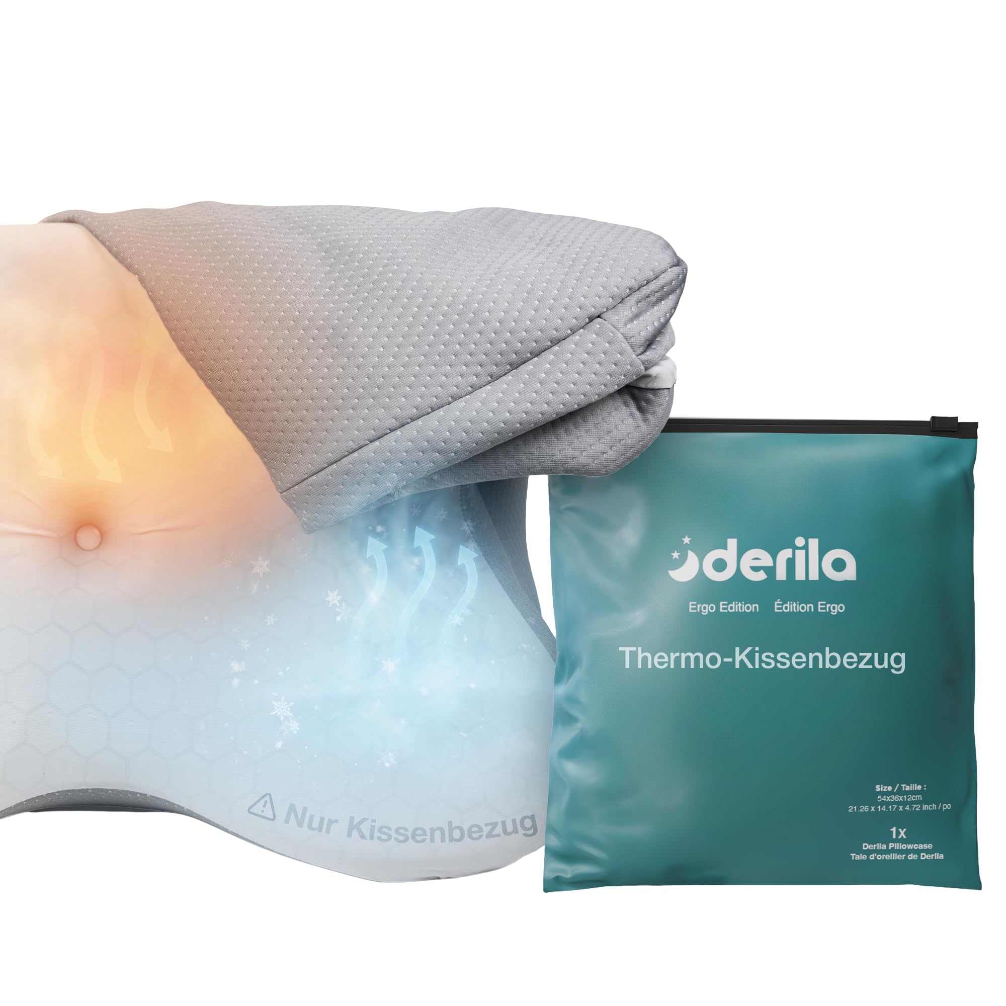 Derila Ergo Thermal Kissenbezug mit PCM für Nackenkissen