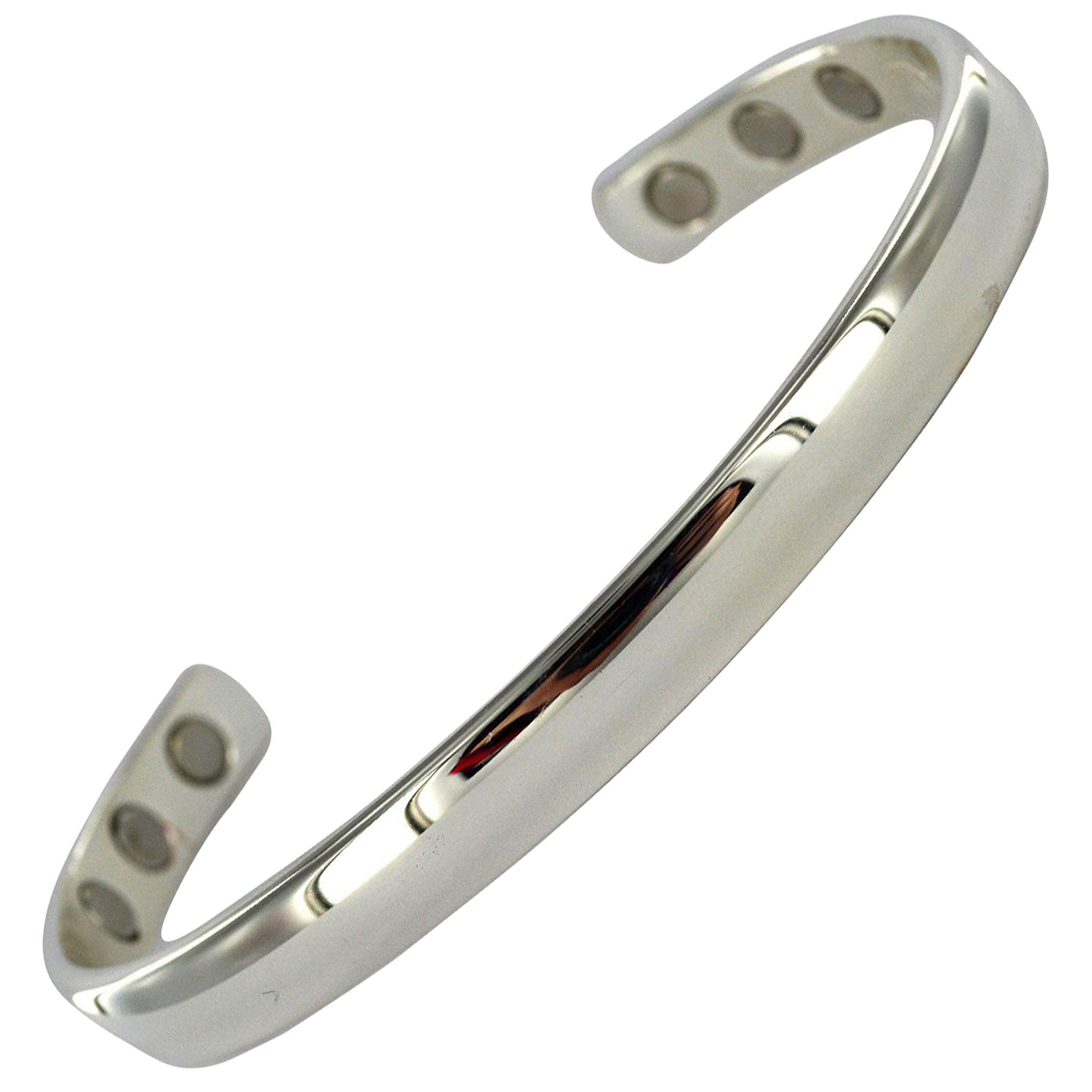 MAGNATURAL Magnetic Copper Bracelet Mirror Design 6 magnets Adjustable Cuff Wristband for men and women