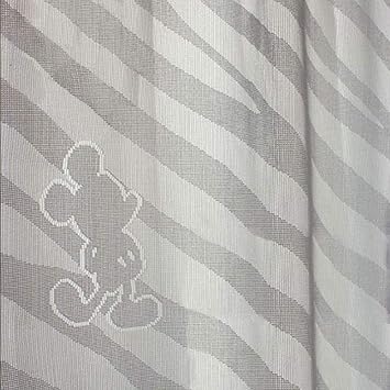 Amazon ゼブラ模様とミッキーのコラボ ミッキーのシルエットデザイン ミラーレースカーテン ウォッシャブル 100cm 198cm 2枚組 レースカーテン オンライン通販