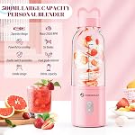 Mélangeur personnel portable 17 OZ/500 ML Juicaire, 175W Mélangeur de taille personnelle, idéal pour les smoothies, le mélange de glace, le jus et le traitement des aliments, compact, pratique et polyvalent (puits)