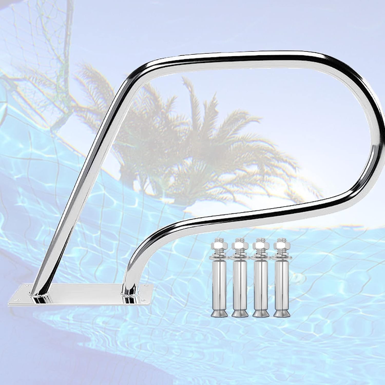 Swimming Pool Handrail Handrail,Safety Hand Rail, Stair Rail Rated 250Lbs Load, Handrail/31X31 inch