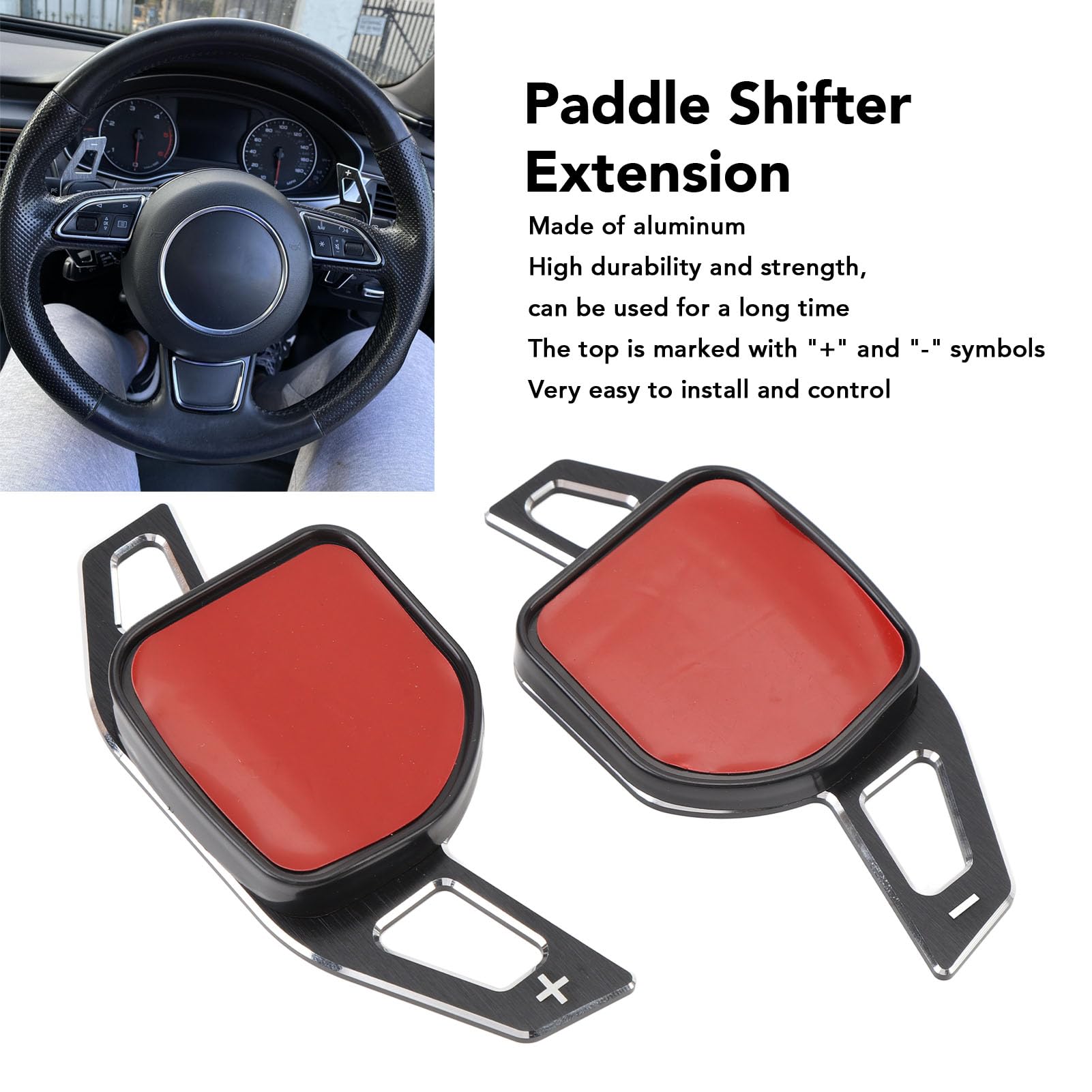 AMAKO Premium Sedan RS3 S4 RS4 S5 RS5 S6 RS6 SQ5 Paddle Shifter Extension Black Aluminum, Glossy Finish Enhanced Control Premium Upgrade