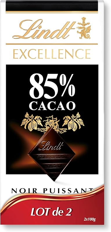 Lindt - Lot de 2 Tablettes EXCELLENCE Noir 85% Cacao - Chocolat Noir, 2x100g