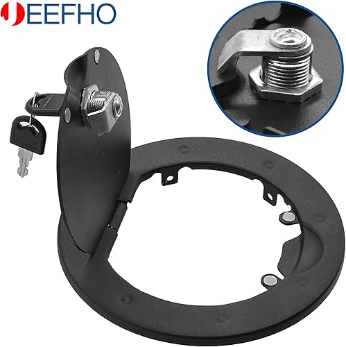 Miniatura 2 de Cubierta de puerta de llenado de combustible, cubierta de tapa de tanque de combustible de gas negra para Jeep Wrangler JK y Unlimited Sport Rubicon