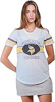 Vista 8 de Ultra Game Women's NFL Official Soft Mesh Varsity Stripe T-Shirt Blanco