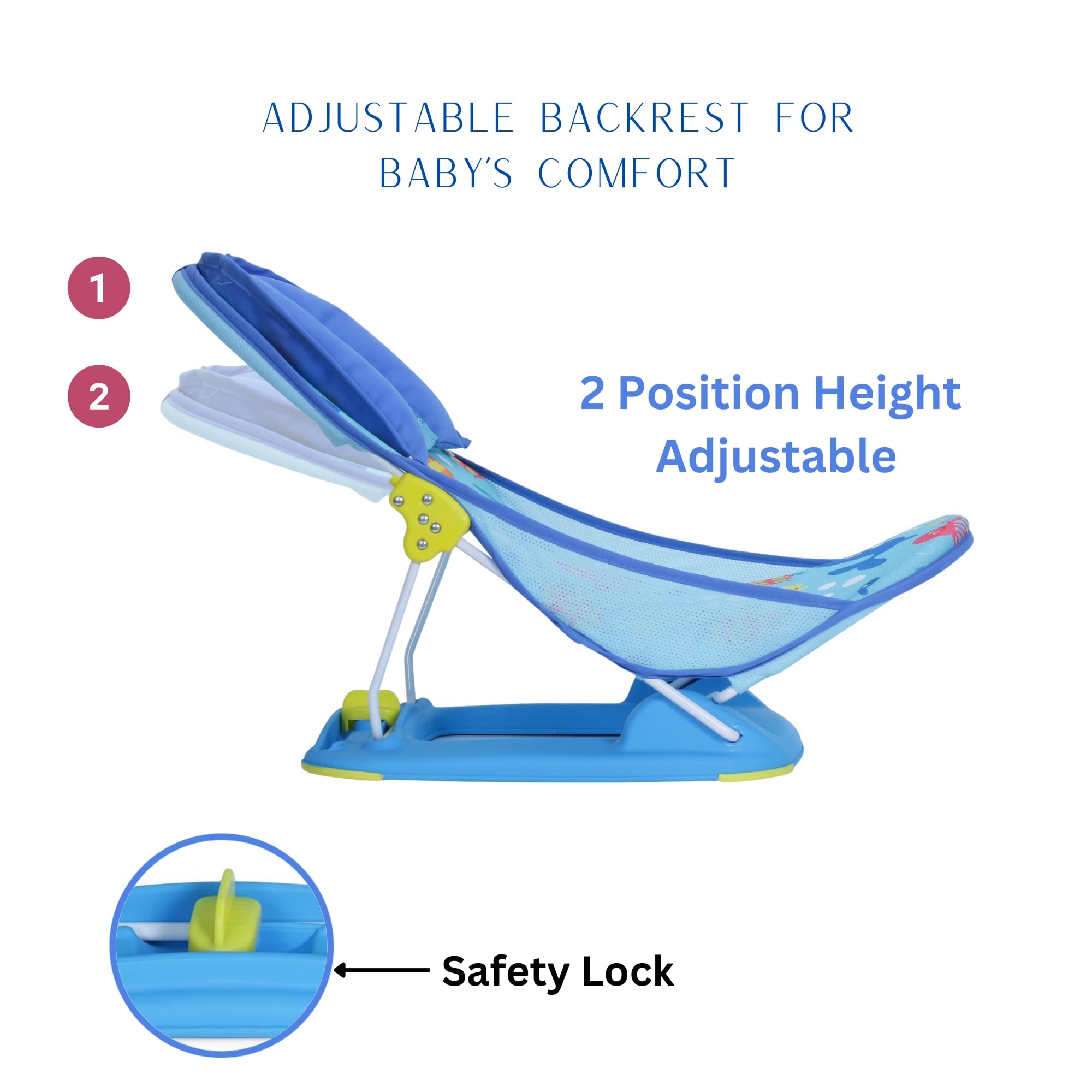 Infanto Baby Bather – Bath Chair Tub for Newborns and Infants, Adjustable, Non-Slip & Foldable Bath Seat Chair for Newborns (0-12 Months) - Image 5 thumbnail