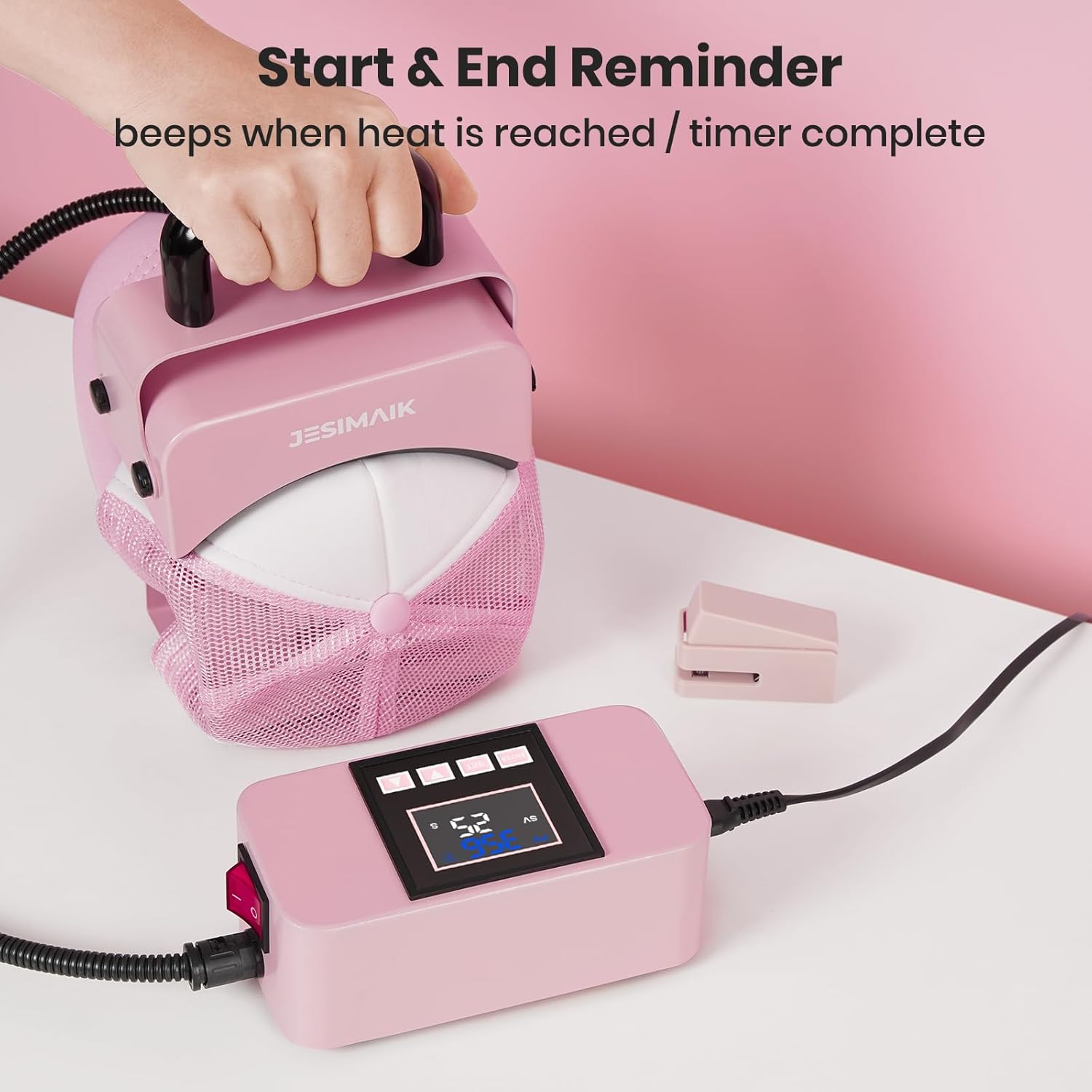 Pear Powder Hat Press Machine with 4 Rolls 10mm x33m(108ft) Heat Tape for Sublimation Pear Powder Hat Press Machine with 4 Rolls 10mm x33m(108ft) Heat Tape for Sublimation