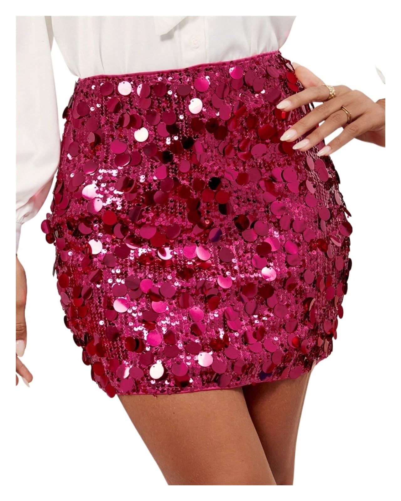 Mini-jupe Pailletée Rose Et Argentée Taille S - Pour Soirée, Club, Festival - Neuve Avec étiquettes