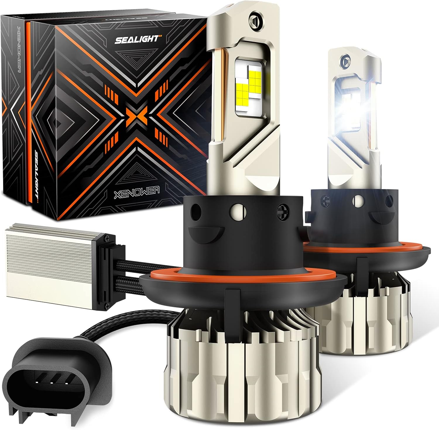 SEALIGHT H13 Fog Light Bulbs, 55000LM Bright 110W Fog Light Bulbs with 24 Larger CSP Chips, 9008 Fog Lights, Pack of 2