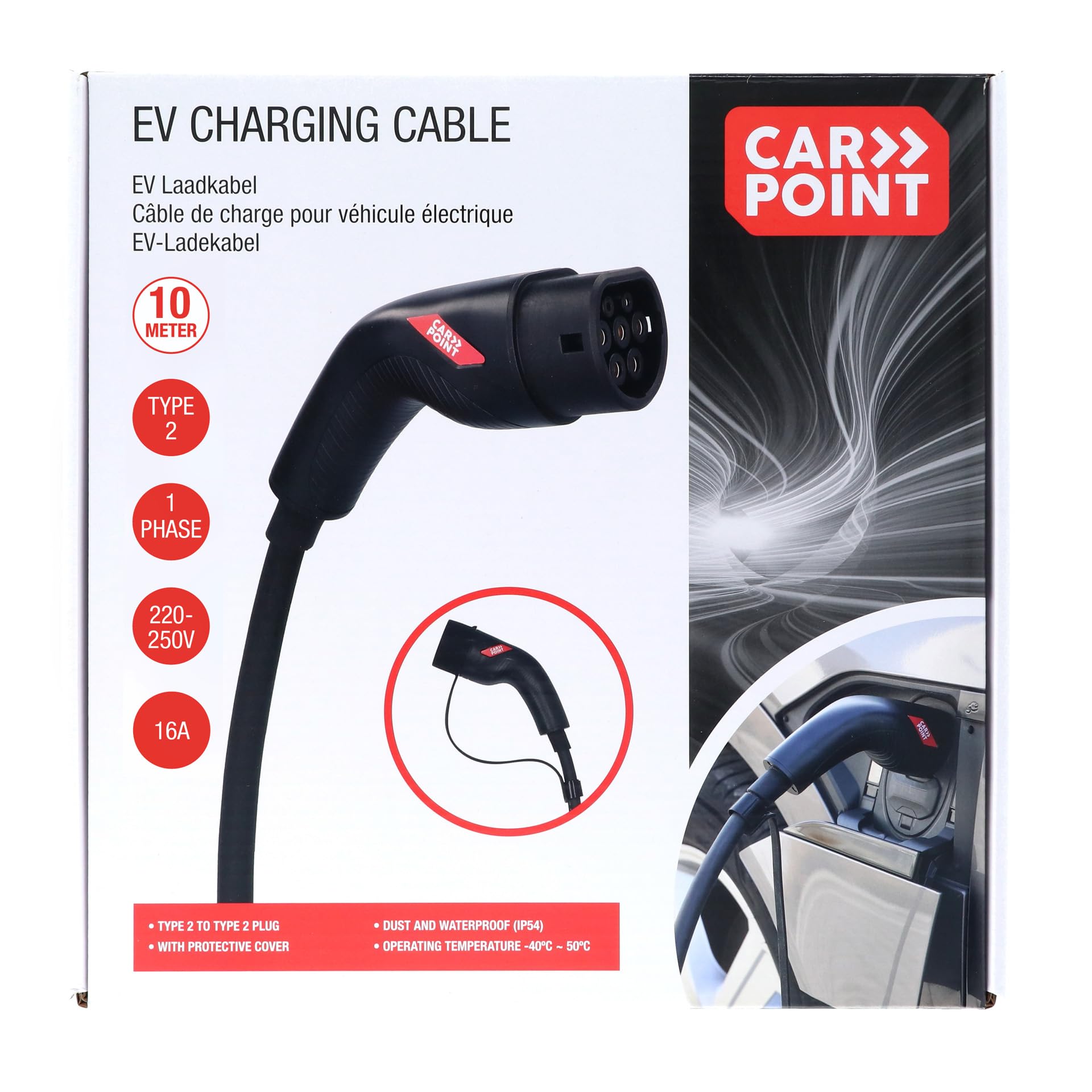 Carpoint Pojazd elektryczny kabel ładujący typ 2>2 16A 1ph 10 metrów