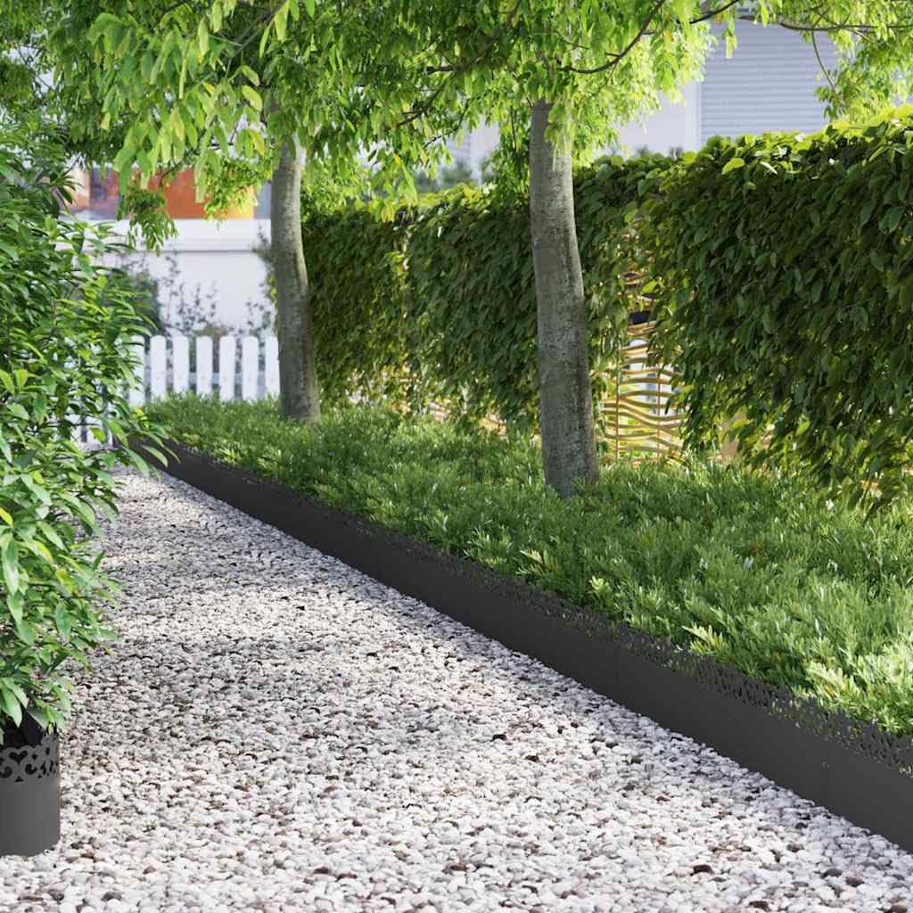EBZFASO Steel Lawn Edging, Steel Edgings Of 103 0.05 22cm For Border Flower Beds(Black/20,Flower)