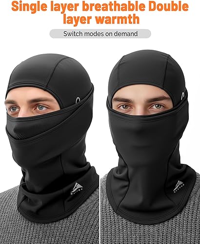 Miniatura 2 de GXCROR Pasamontañas de esquí para hombres y mujeres, máscara facial de invierno para clima frío, resistente al viento, térmica, motocicleta,