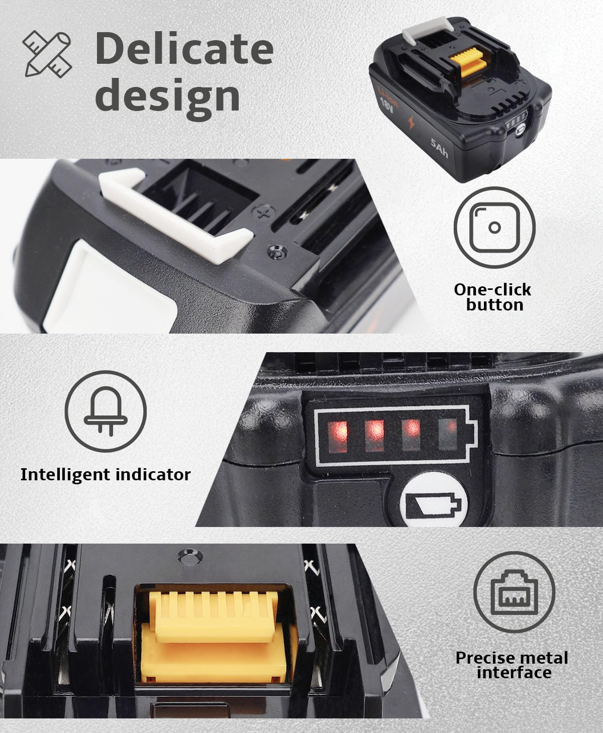 Lot de 2 compatibles 18 V/5,5 Ah - Parfait pour la maison (PO-a2)