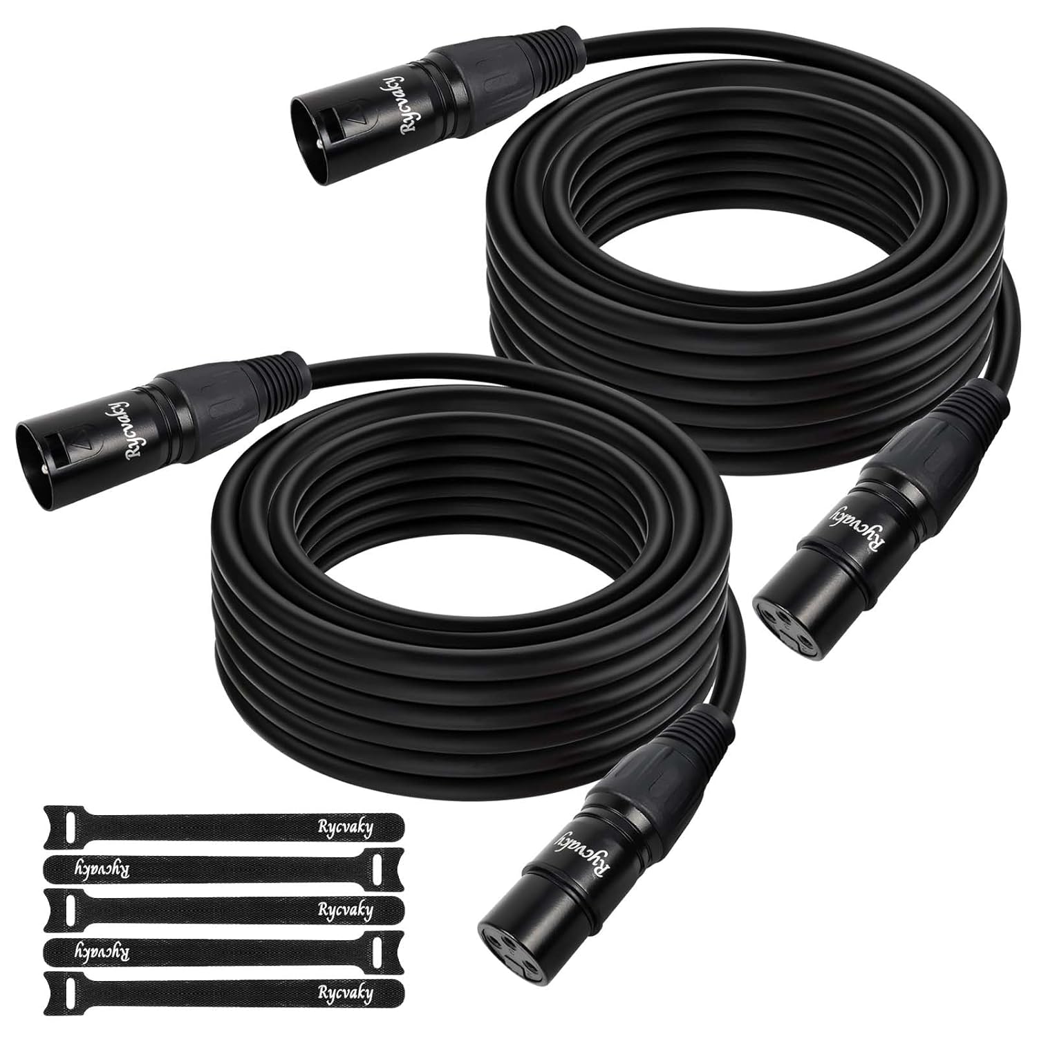 DMX Cable with XLR Connectors,3-Pin Shielded Signal DMX Lighting Cable for Stage Lights, LED Par Cans, DJ Moving Head Par Light & Pro Audio Mic Mixer Recording Studio, 75ft/2 Pack