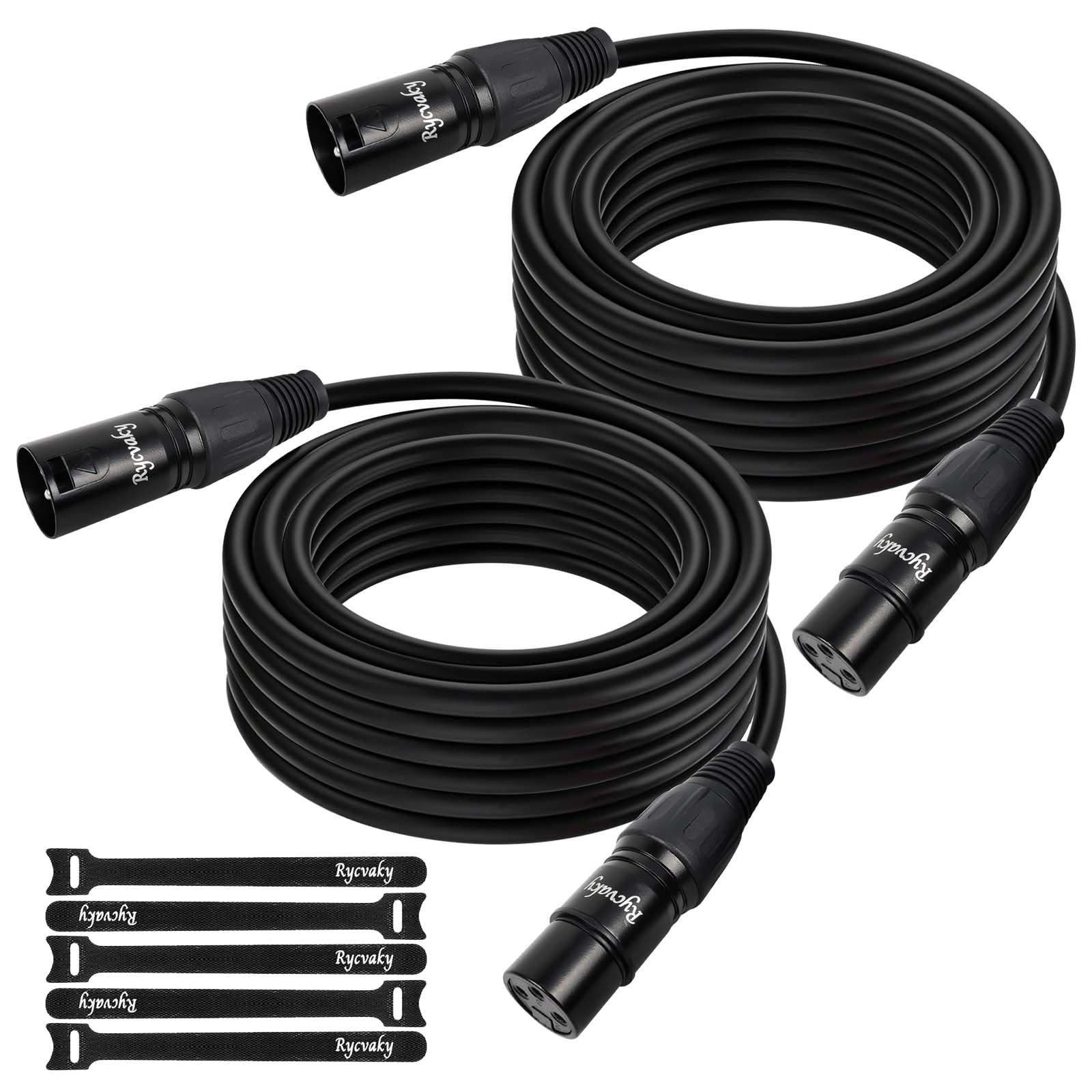 Cavo DMX a DMX, 30,5 m, confezione da 2, cavo di illuminazione da palcoscenico resistente XLR maschio a femmina, cavo di segnale schermato bilanciato a 3 pin per sistemi di altoparlanti par a testa