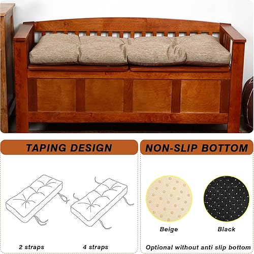 Miniatura 5 de Cojines de banco personalizados, cojín de banco de espuma viscoelástica antideslizante, cojín para muebles de interior, cojín de asiento de ventana,