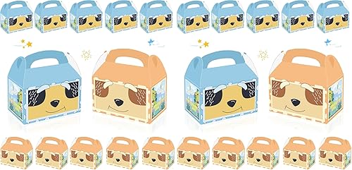 Miniatura 8 de Bolsas de dulces de fiesta de perro azul de dibujos animados, 16 unidades, cajas de regalo para niños y niñas, temática de perro azul, suministros