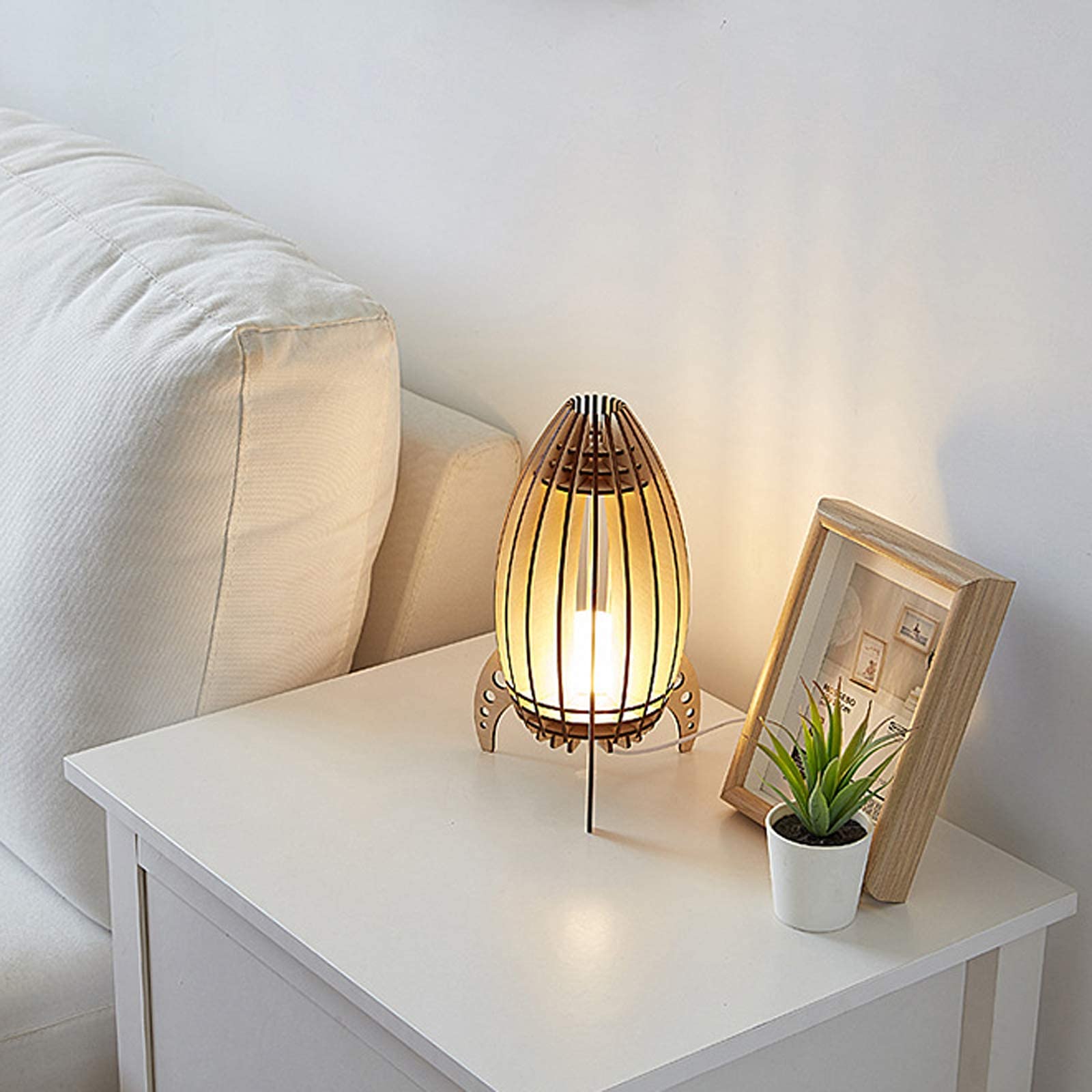 Lámpara de noche para niños moderna para dormitorio Lámpara de escritorio de madera con control remoto, luz nocturna LED regulable con puerto USB, para niños y estudio, 3W, función de temporización