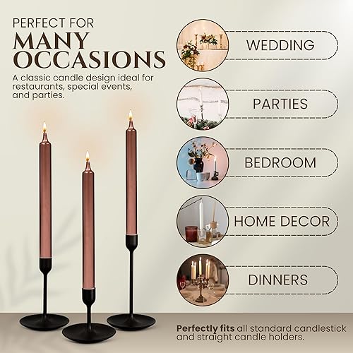 Miniatura 4 de Axiom Candles Velas altas sin goteo de 10 pulgadas sin perfume y sin humo, 9 horas de tiempo de combustión, velas cónicas para el hogar, cenas