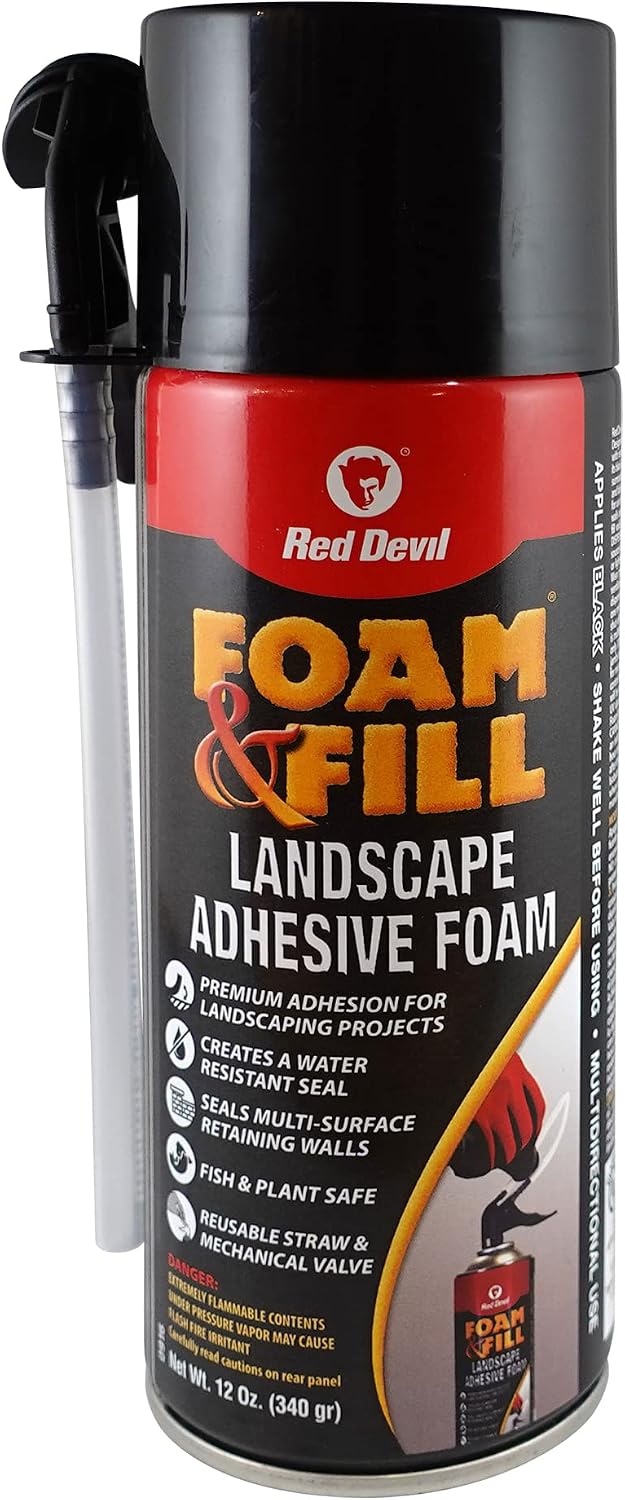 Red Devil 0916 Foam & Fill Landscape Adhesive Foam, 12 oz, Black, 1 Pack