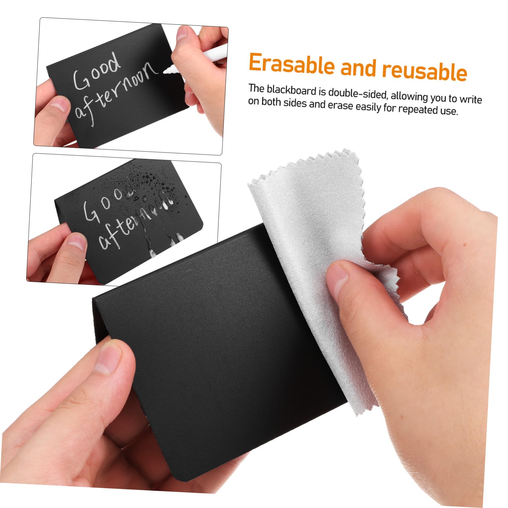 Tofficu 5 Sätze Memoboard-schild Message Board -zeichen Tafel Mit Küchennotizen Mini-etikettenclip Mini Mit Ständer Schwarze Tafeletiketten Tabletop-nachrichtentafel Plastik 20 Stück * 5