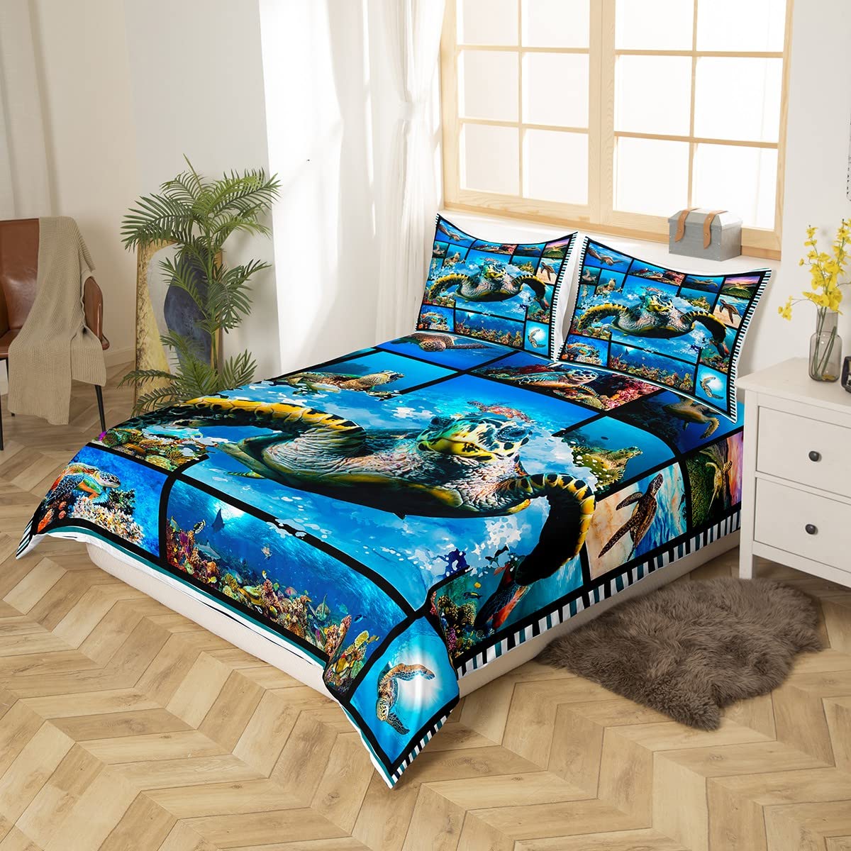Set di biancheria da letto 3 pezzi con copripiumino di
