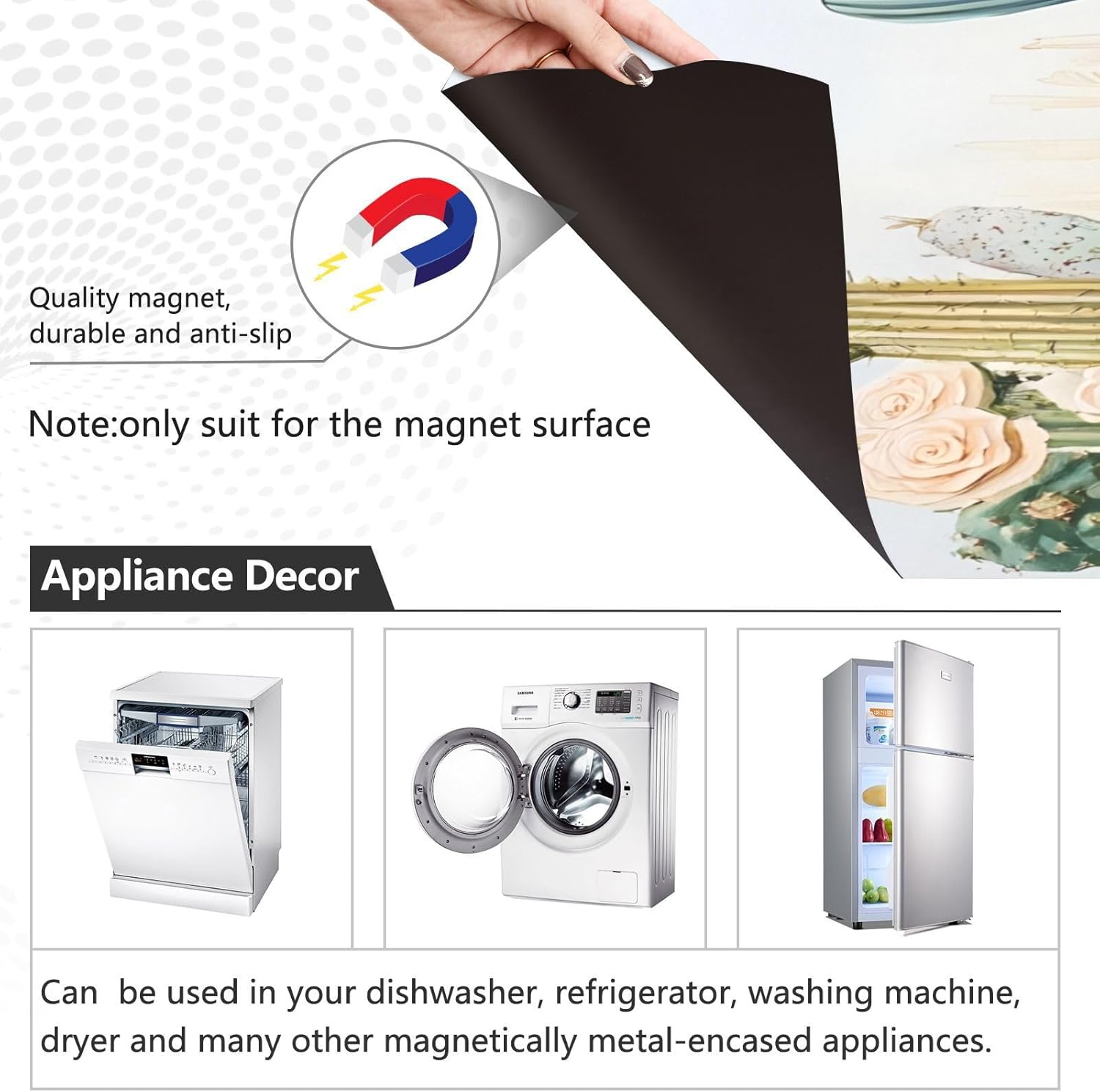 cacti and succulents dishwasher magnet cover for washers fridge panel decal cover washing machine cabinet reusable dishwasher door covers decorative-23 w x 26" h inch