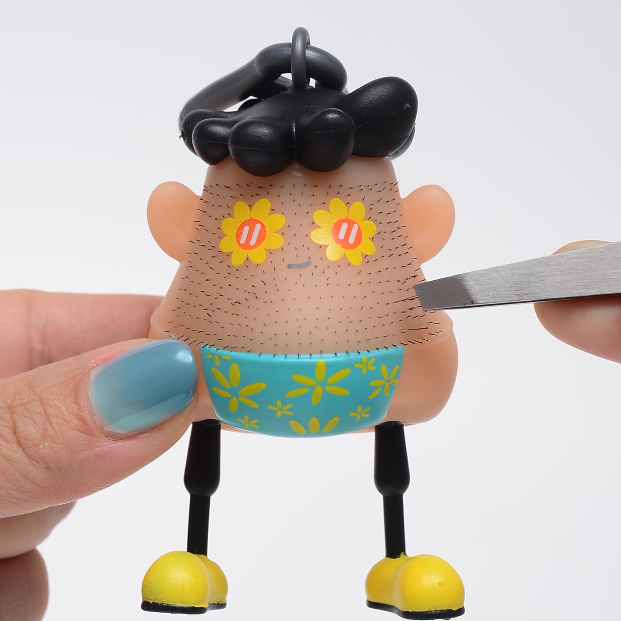 Mr Plucky Toy | Hair Plucking Fidget Toy | Funny Hair Plucking Toy with Tweezers | Skin Picking Fidget Toys | Hair Plucking Keychain Sensory Toy for Dermatillomania & Trichotillomania Relief
