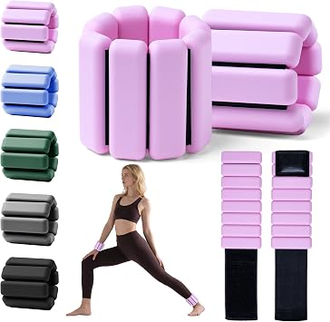 Weighted Bangles for Wrist and Ankle Weights for Women Each (Set of 2) | Workout Weights for Yoga, Pilates & Walking | Leg & Arm Weights Men