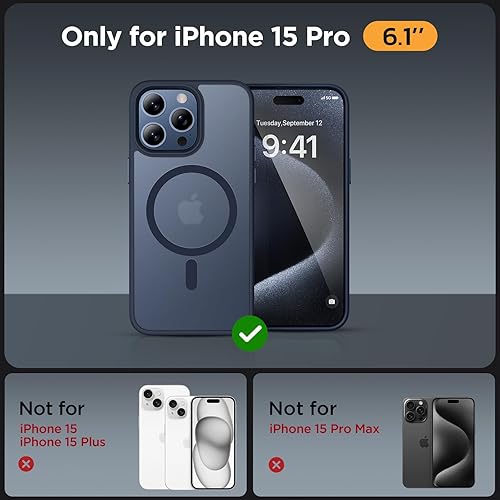 Miniatura 681 de Miracase - Funda magnética para iPhone 13 de 6.1 pulgadas (compatible con MagSafe) (con 2 protectores de pantalla), protección de grado militar