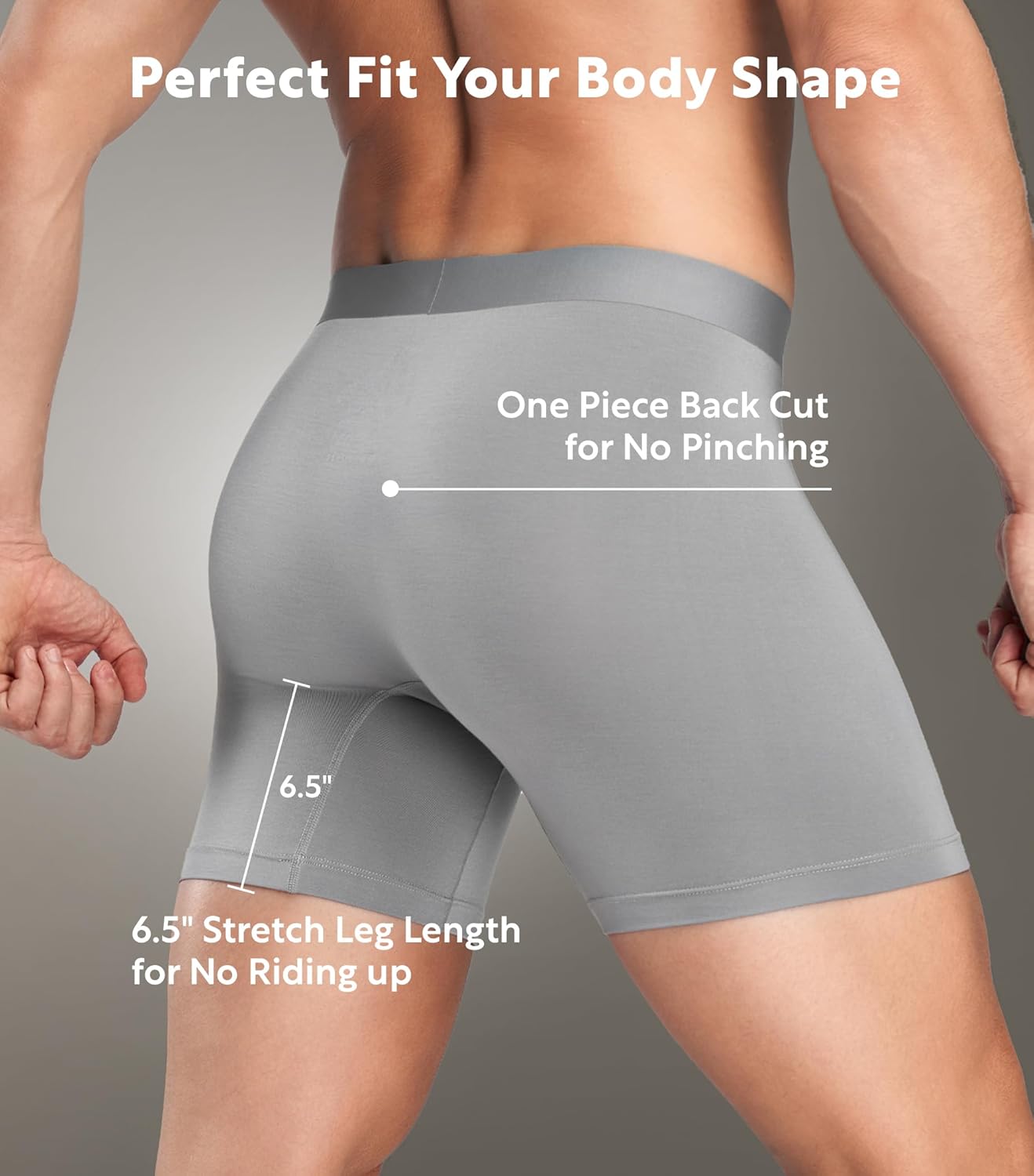 DAVID ARCHY Mens Underwear Silky Soft Second Skin Modal Boxer Briefs Waistfree Seamless Waistband Underwear for Men Pack of 4 - Image 4