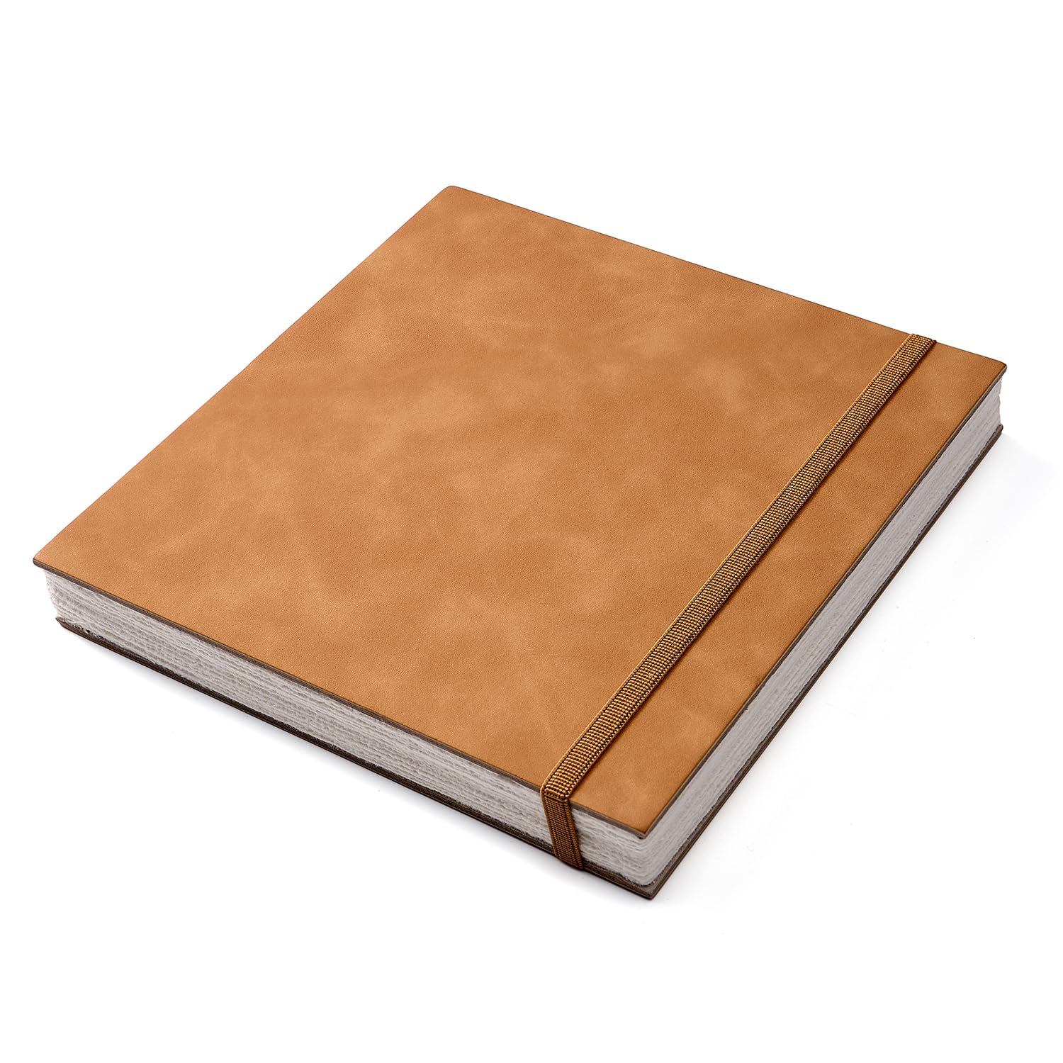tumuarta Deckle Edge Paper Sketchbook, 150 GSM, 80 Sheets Mixed Media Paper Vintage Journal, Acid Free, Handmade Hardbound Drawing Book for Pencil, Ink, Markers, Acrylic and More (20 X 20 CM)