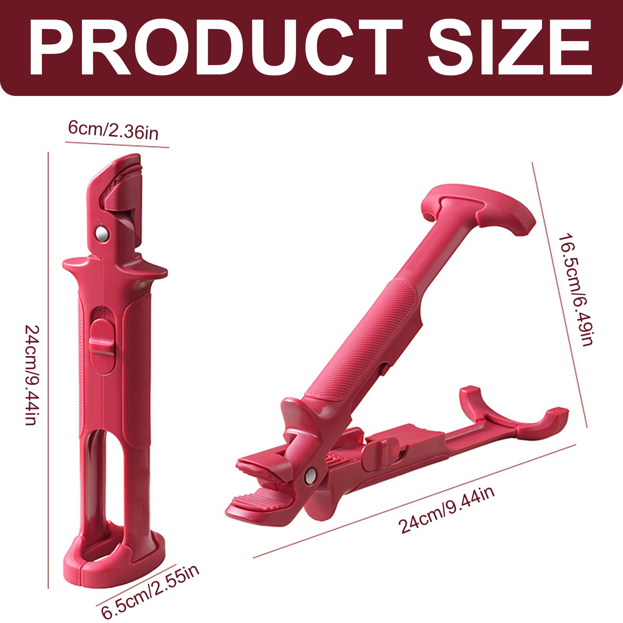 Pince Multifonction Anti-Brûlure En Silicone Pour Bol Chaud, Plat - Accessoire De Cuisine Isolant (Rouge