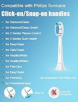 Vista 2 de Cabezales de repuesto para cepillo de dientes Philips Sonicare Diamondclean Electric Sonic Tooth, 10 unidades, color blanco