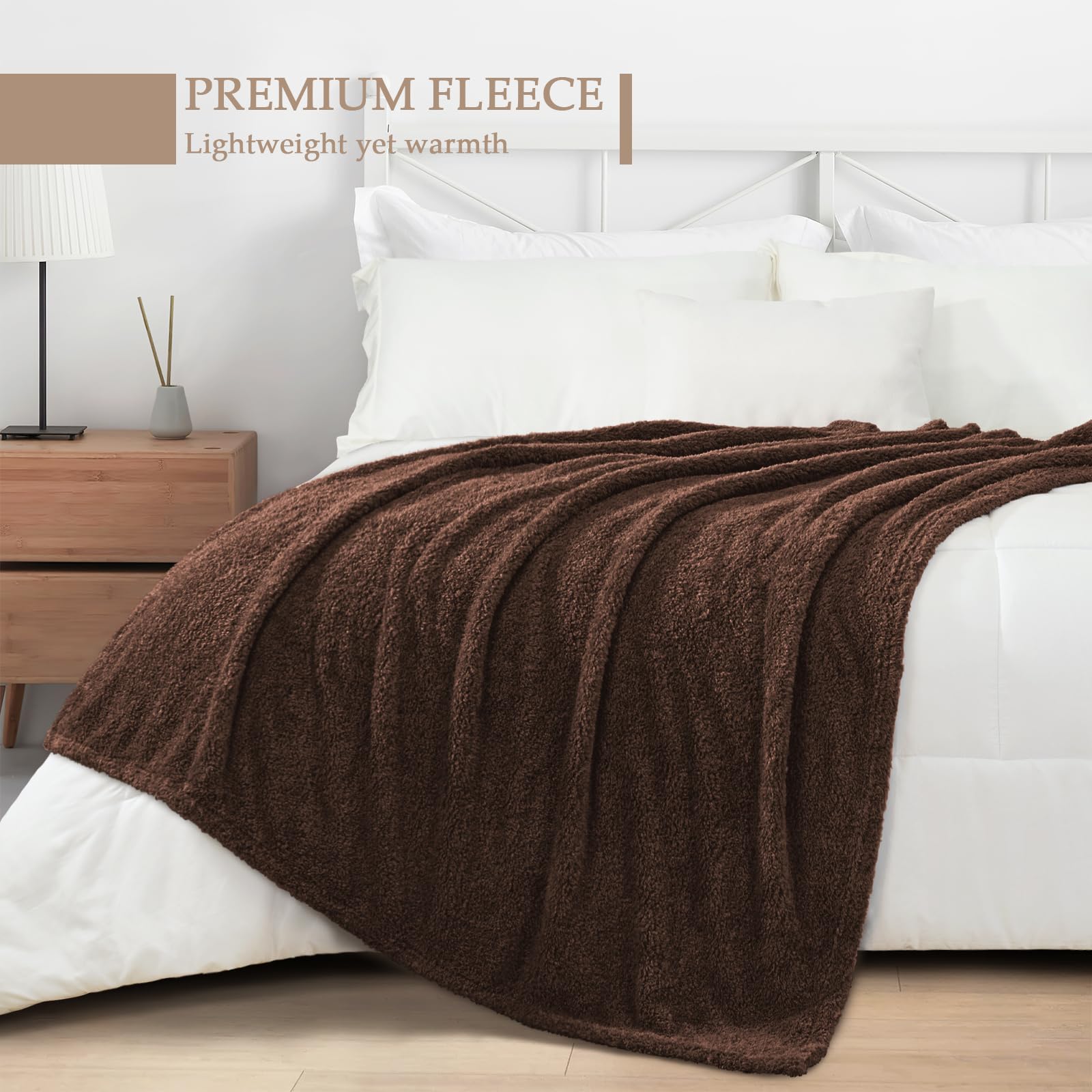 Exclusivo Mezcla Fleece Throw Blanket for Sofa Couch Soft Lightweight and Fluffy Bed Blankets - Image 3