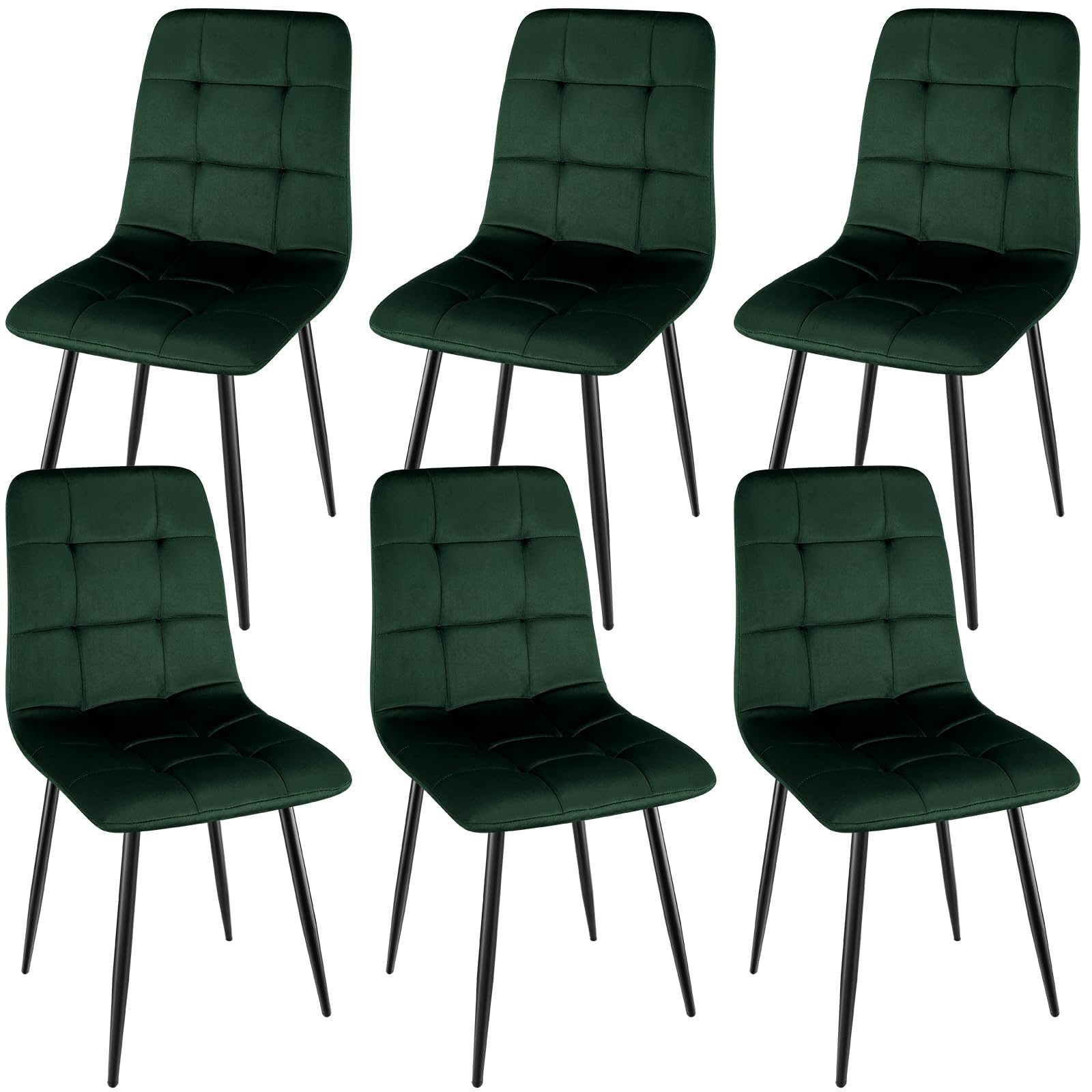 Set Di 8 Sedie Da Pranzo In Velluto Olandese - Con Cuscino Imbottito, Design Moderno-Vintage, Per Sala Da Pranzo O Soggiorno, Marrone