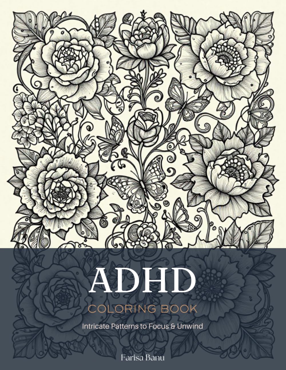 ADHD Coloring book: Simple & Bold Easy Coloring for Adults and Teens to Focus, Relax, and Relieve Stress with Large Print Mandalas and Patterns.